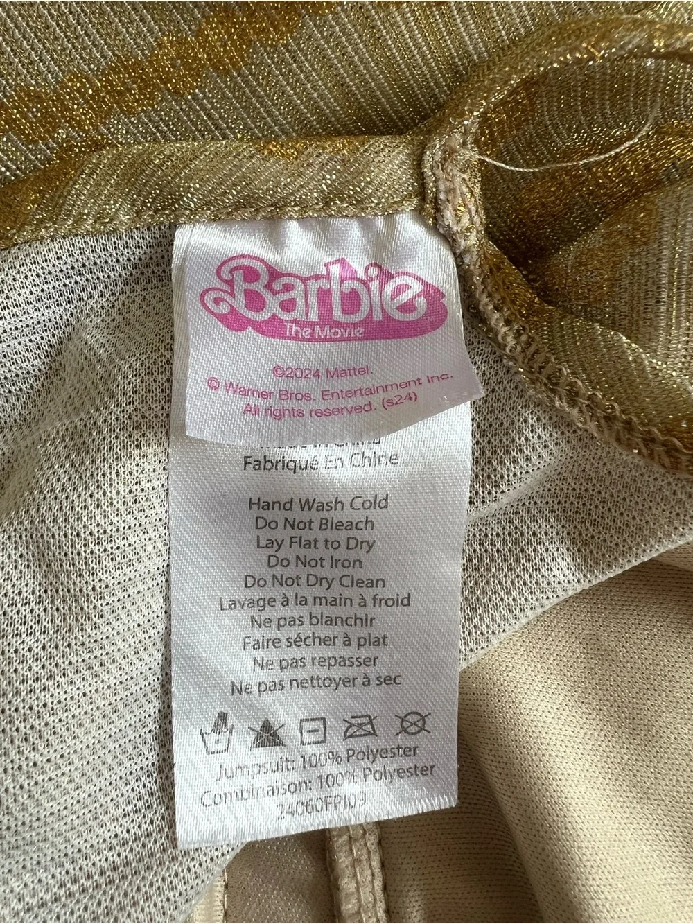Barbie Costume Gold Jumpsuit